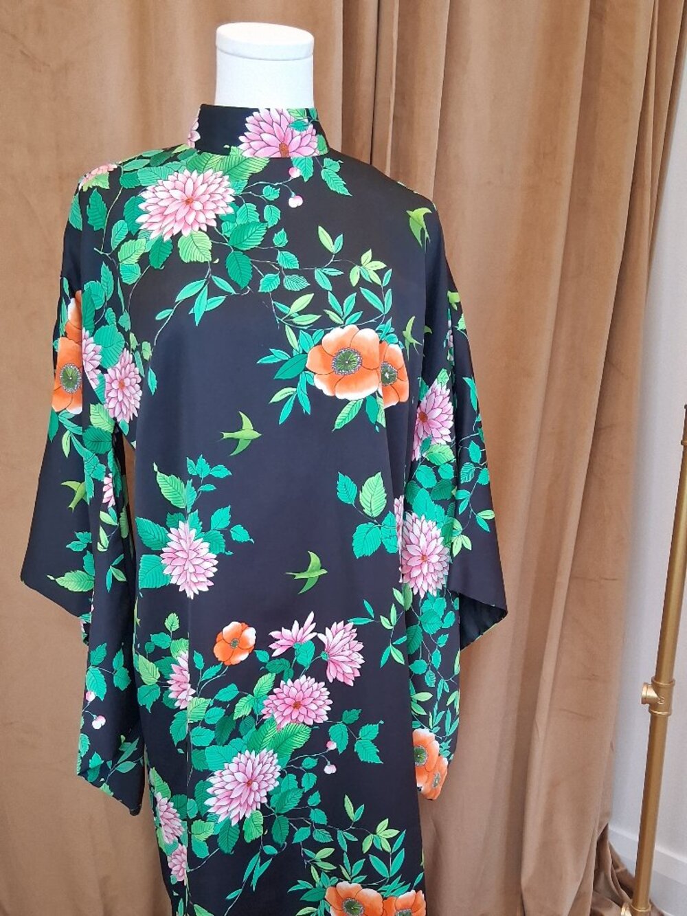 Sun Fashions Of Hawaii - Vintage Long Hawaiian Kimono Dress Size 10